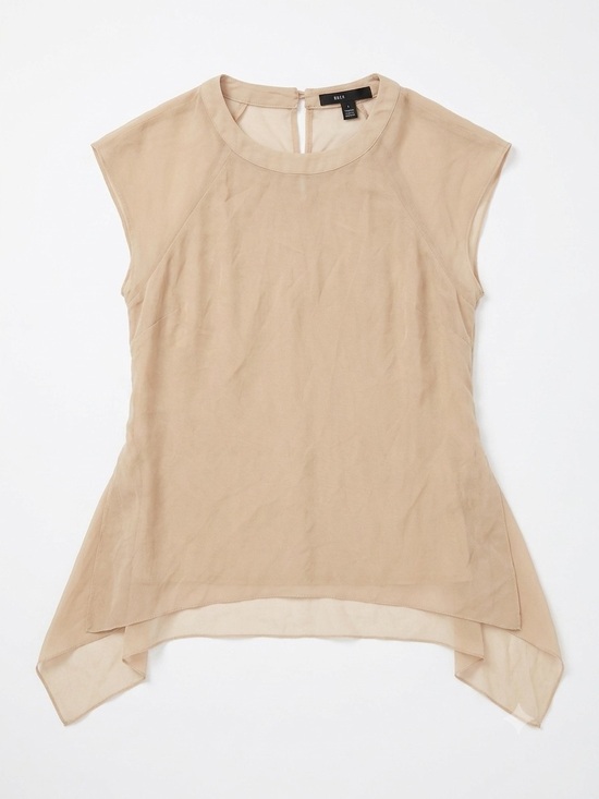 BCBGMaxAzria Tops - BCBGMAXAZRIA "Sammie" Sleeveless Asymmetrical Silk Blouse - Size XS - Bare Pink